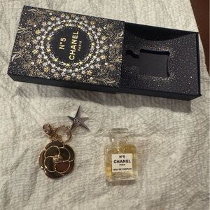 Chanel Gold and Silver Charm Keychain